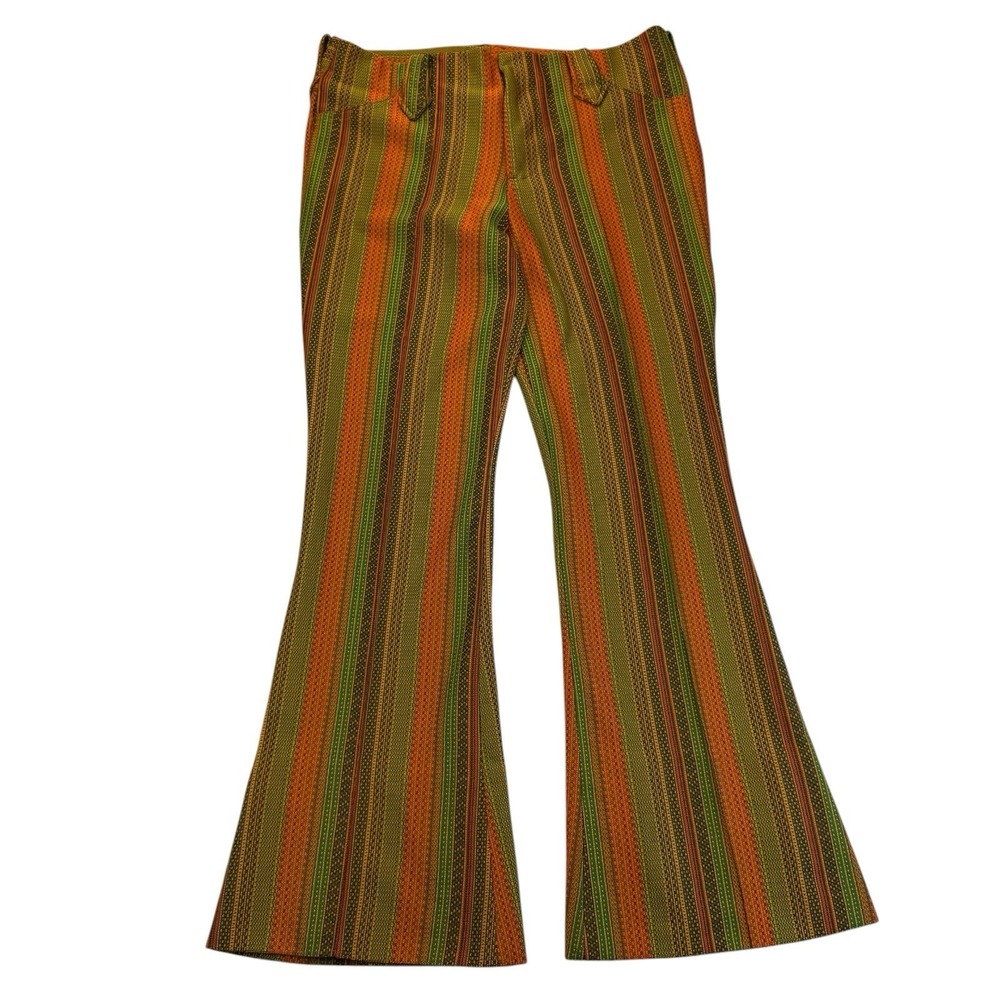 Vintage 70s Lasso Tailored Western Wear Striped Bell Bottom Pants Unisex Rare
